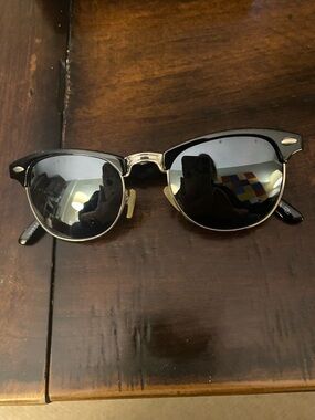 Black Clubmaster-Style Sunglasses